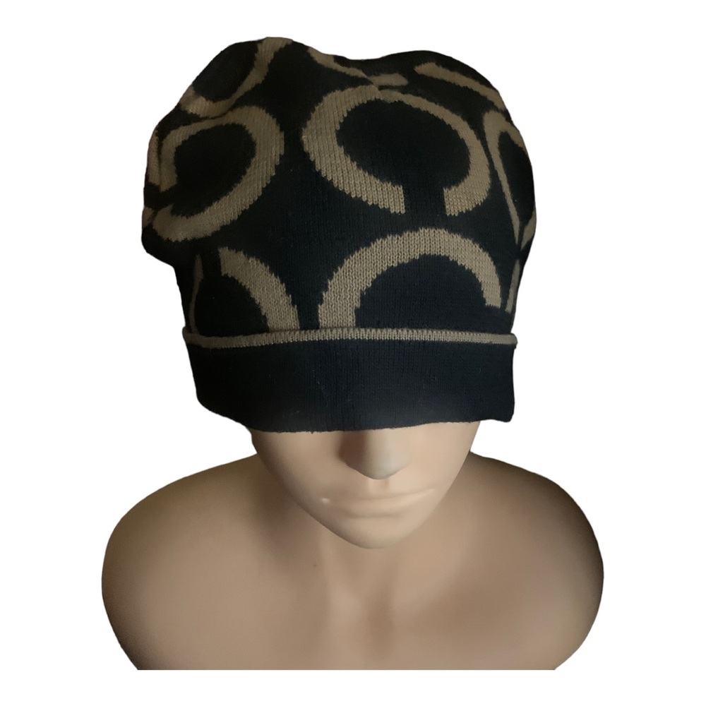 Women's Fashion Winter Skull Cap Black /Tan